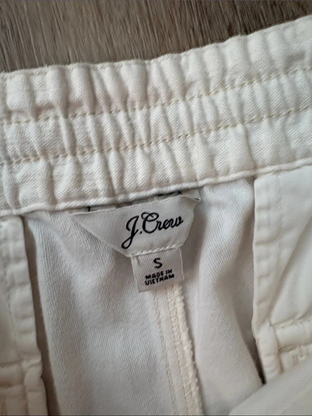 J. Crew Cream Straight-Leg Drawstring Pants